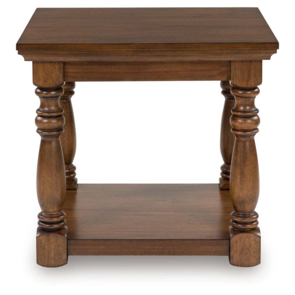 Sturlayne 26 in. Brown Rectangle MDF End Table with Shelf Storage - thumbnail 4