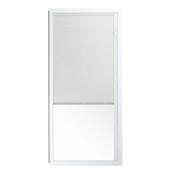 American Craftsman 72 in. x 80 in. 50 Series White Sliding HVHZ Approved Patio Door Vinyl Right-Hand Fixed Panel with Blinds