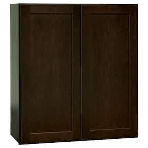 Shaker 27 in. W x 12 in. D x 30 in. H Assembled Wall Kitchen Cabinet in Java