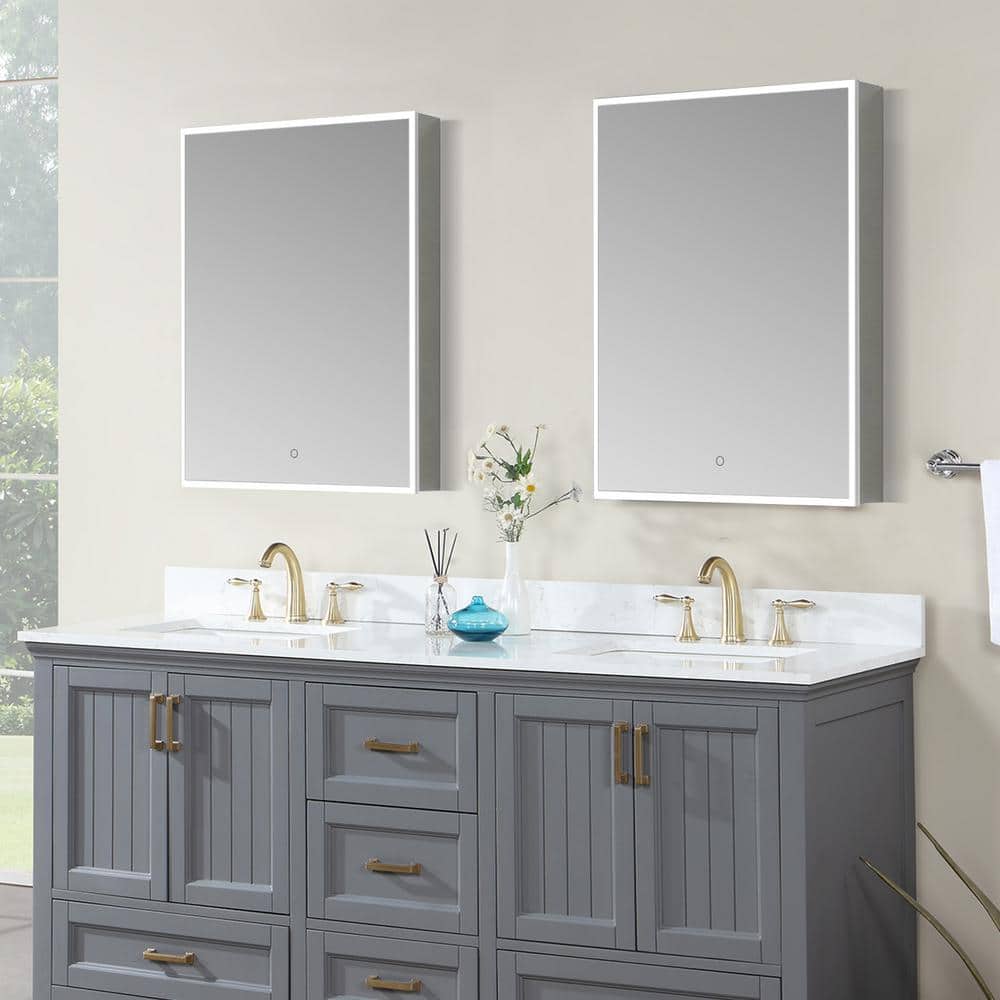 Carsoli 24" Frameless LED Lighted Bathroom Medicine Cabinet