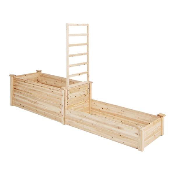 Amucolo Wood Raised Garden Bed with Trellis