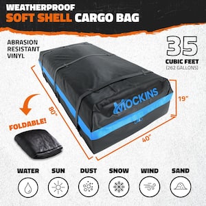 35 cu. ft. Waterproof Rooftop Cargo Carrier Bag 80 in. x 40 in. x 19 in. Roof Bag with Storage Bag and Accessories, Blue