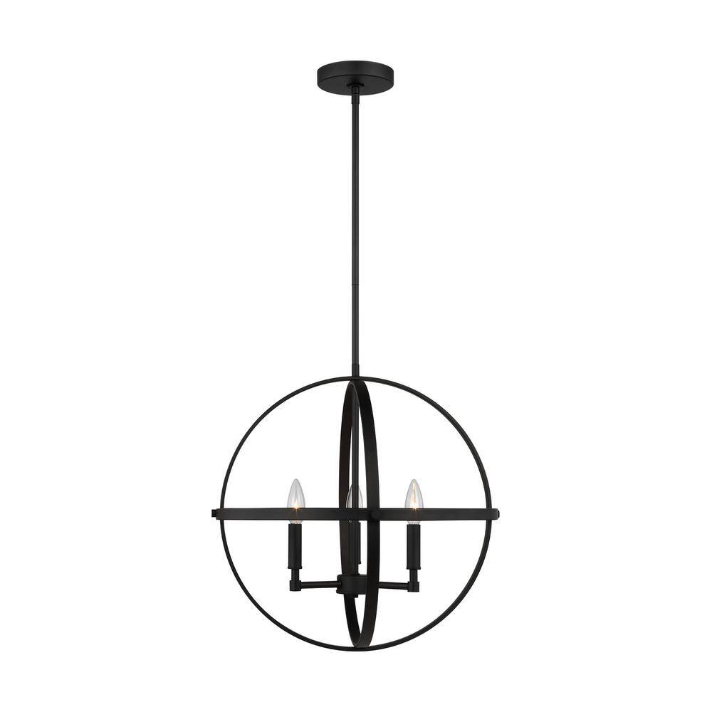 Generation Lighting Exmoore 3-Light Black Craftsman Orb