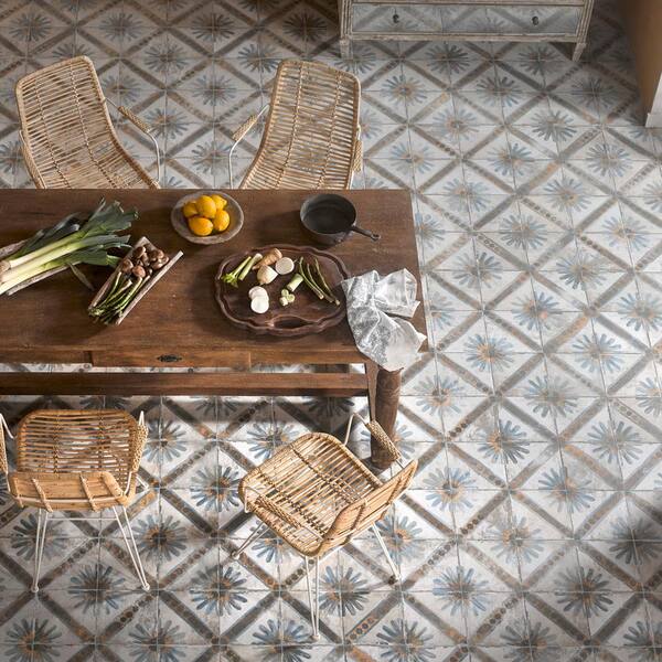 Merola Tile - Kings Marrakech Blue 17-5/8 in. x 17-5/8 in. Ceramic Floor and Wall Tile (10.95 sq. ft./Case)