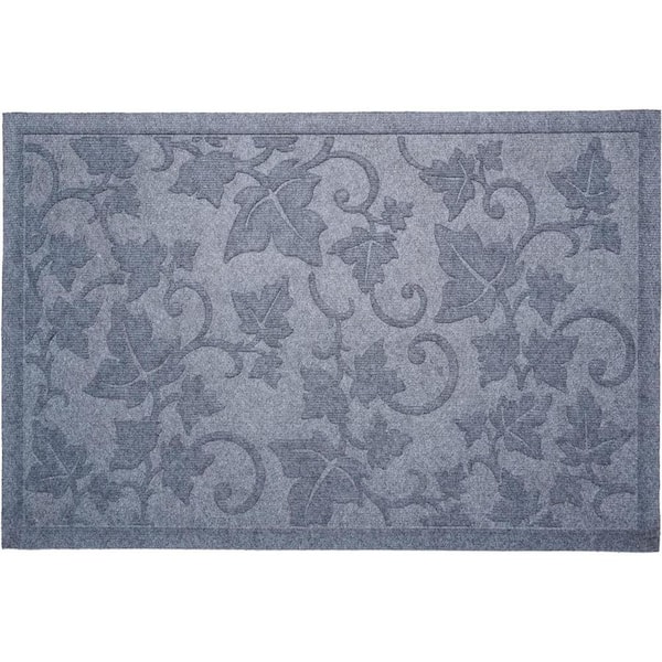 Gray 36 in. x 24 in. Rubber Non-Slip Indoor/Outdoor Door Mat