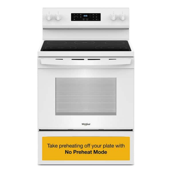 30 in. 5-Burner Elements Freestanding Electric Range in White with Dual Elements and No Preheat Mode