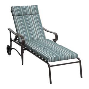21.5 in. x 29 in. Charleston Stripe Outdoor Chaise Lounge Cushion