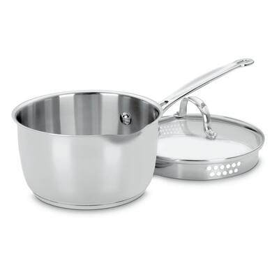 Chef's Classic 2 qt. Stainless Steel Sauce Pan with Glass Lid