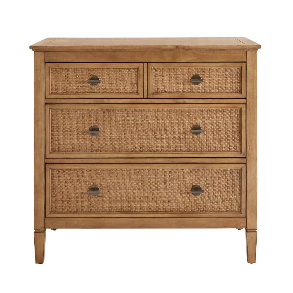 Home Decorators Collection Marsden Patina Wood Finish 3-Drawer Cane Chest of Drawers (38 in W. X 36 in H.) -  05569