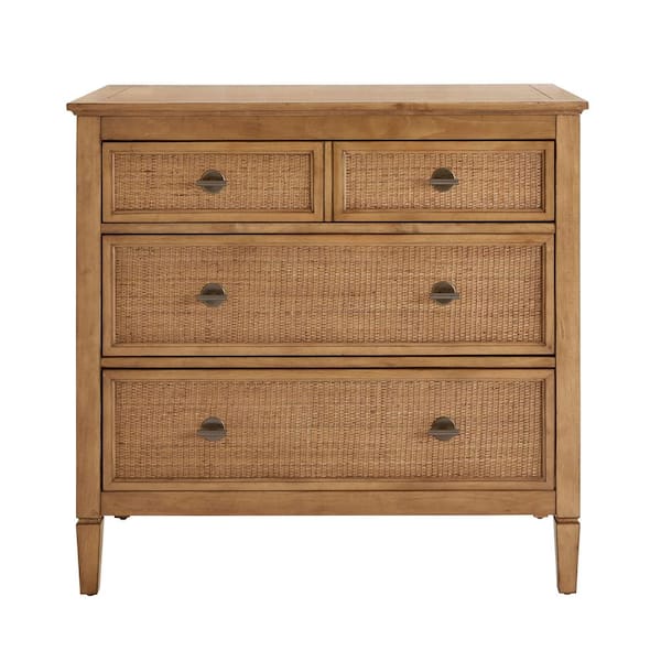 Home Decorators Collection Marsden Patina Wood Finish 3-Drawer Cane Chest of Drawers (38 in W. X 36 in H.)