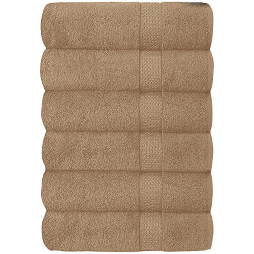 J&V TEXTILES 6-Piece Taupe Cotton Bath Towel Set 6PK TWL TAUPE - The ...