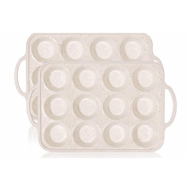 24-Cup Silicone Muffin Pan Nonstick Cupcake Baking Mold Stainless Steel Reinforced Frame BPA Free 2pcs
