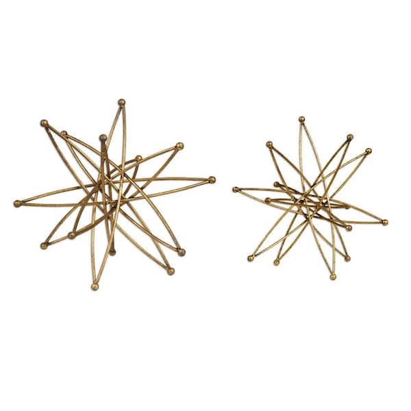 Global Direct 5.75 in. Constanza Gold Sculptures (Set of 2)