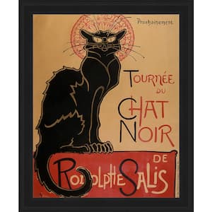 Tour of Rodolphe Salis' Chat Noir by Animals Gallery Black Framed Travel Oil Painting Art Print 18.5 in. x 23.5 in.