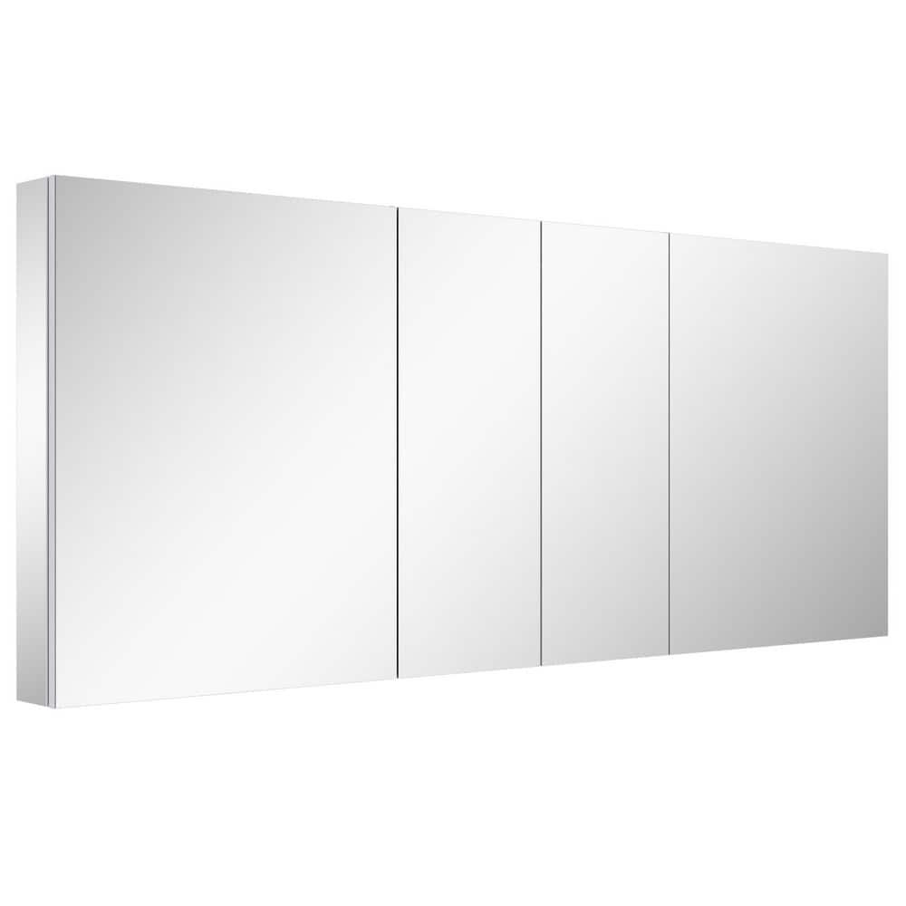 72 in. W x 30 in. H Modular Rectangular Aluminum Frameless Medicine Cabinet with Mirror, Reversible Door price history on PriceWatchPro