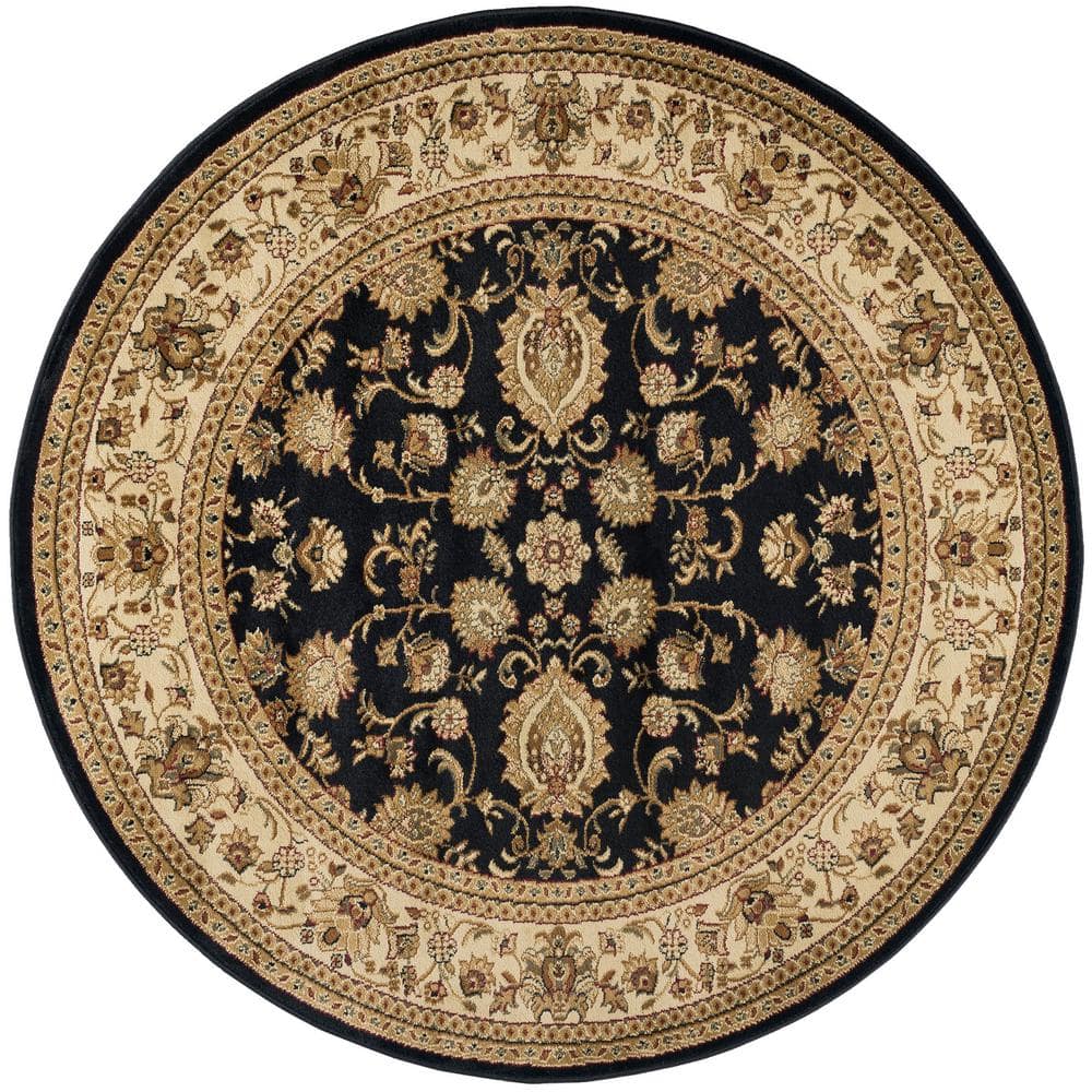 Tayse Rugs Sensation Border Black 8 ft. Round Indoor Area Rug SNS4723 ...