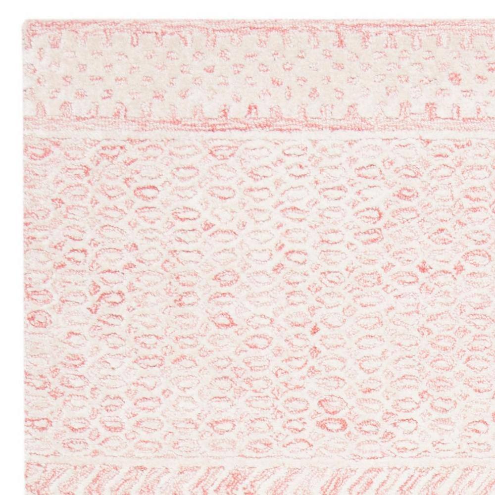 Light Pink Ivory Hand-Tufted Wool Viscose 4' x 6' Rug