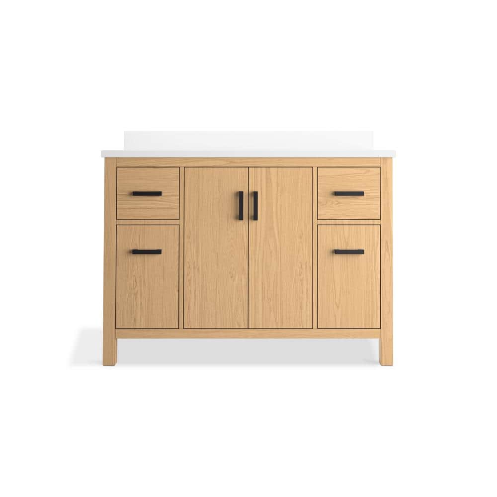Kresla 48" Light Oak Freestanding Bathroom Vanity with Quartz Top