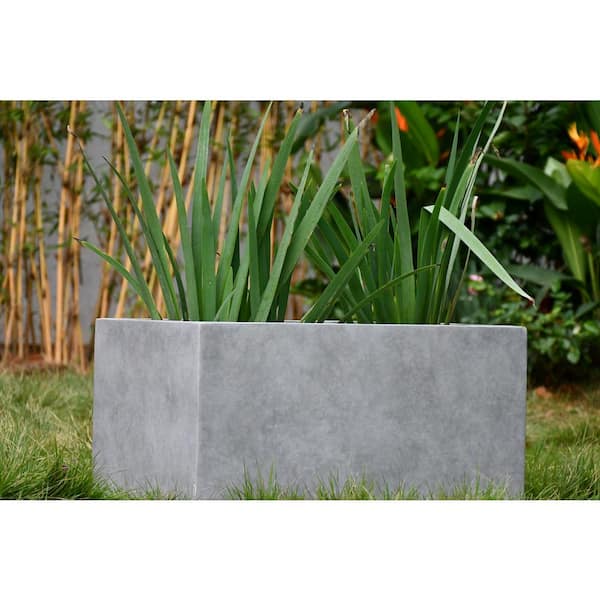 KANTE 23 in. L Natural Concrete Lightweight Modern Rectangle 