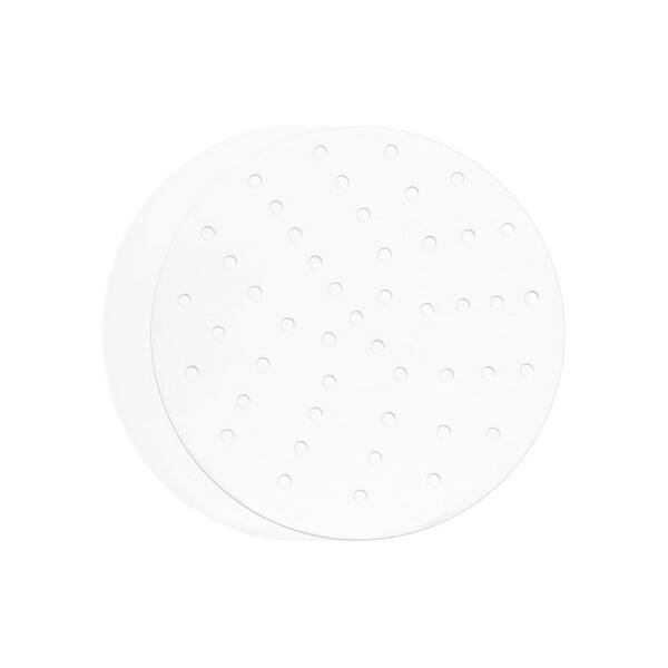 100 Piece White Perforated Steam Paper Food Grade Pulp Nonstick Liner for Bamboo Steamer Air Fryer Oven Set