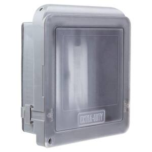 2-Gang Extra Duty Non-Metallic Low Profile While-In-Use Weatherproof Horizontal/Vertical Receptacle Cover, Gray