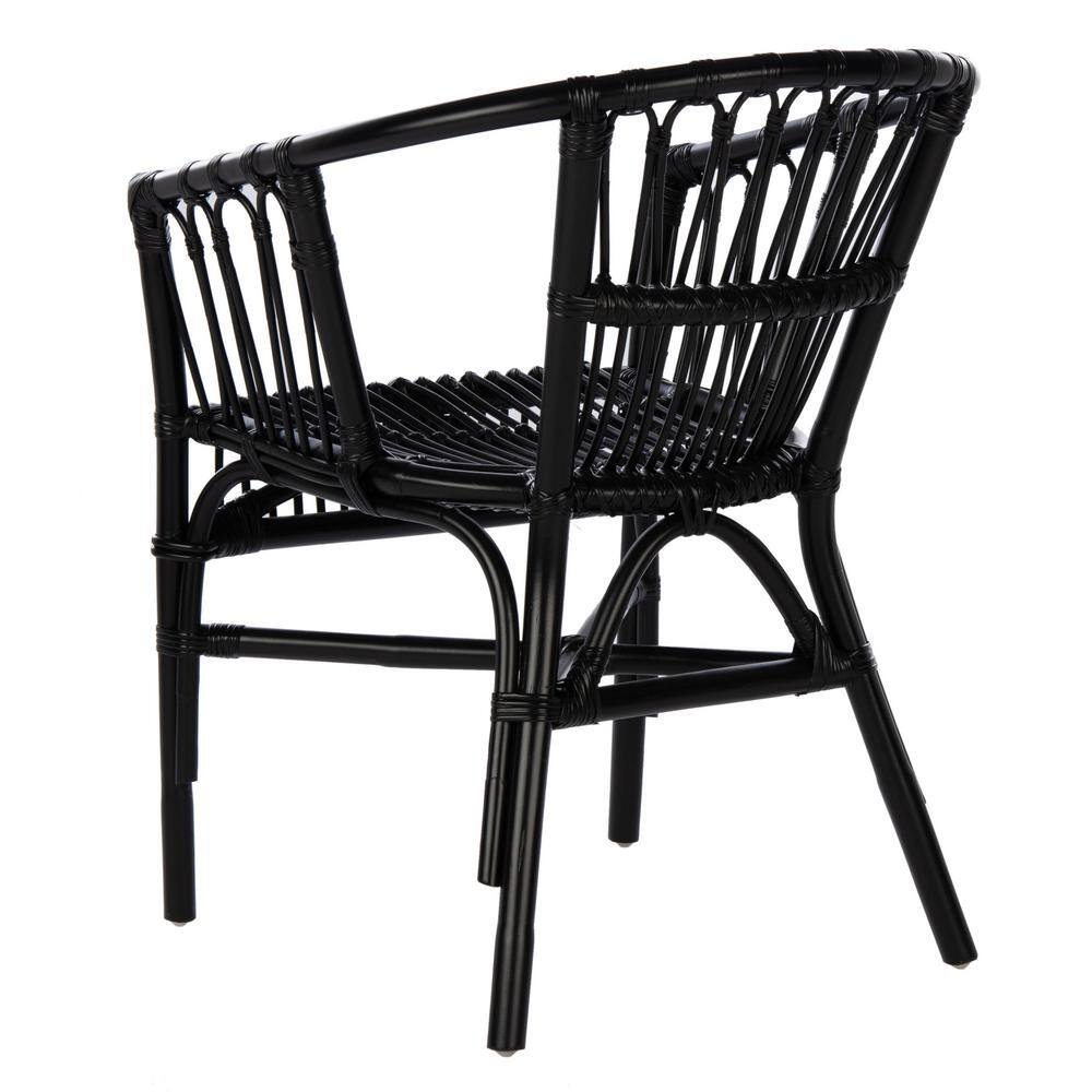 Sustainably Sourced Black Rattan Accent Chair Set