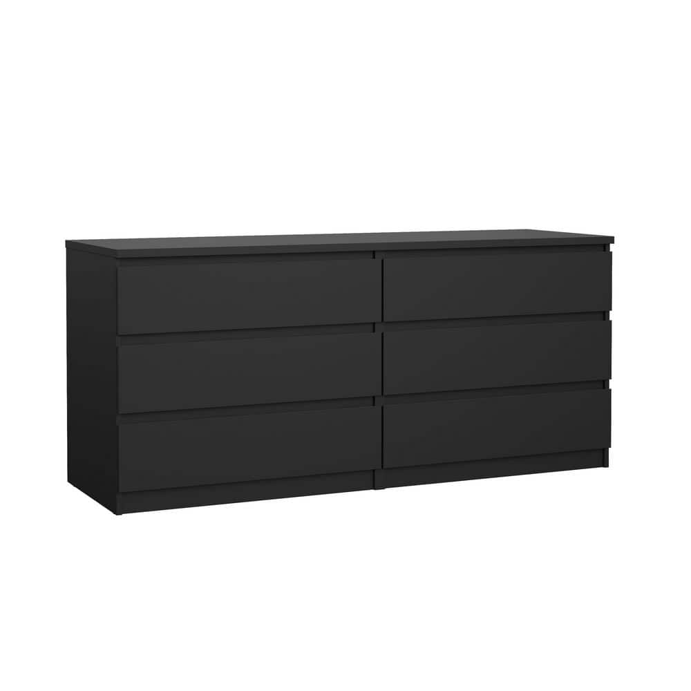 Scottsdale Black Matte 6 Drawers 60.55 in. Dresser Without Mirror - thumbnail 6