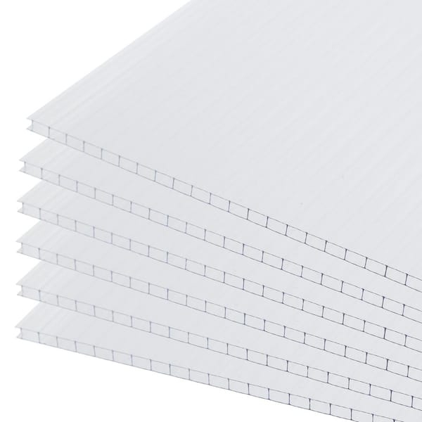 62 in. W x 38 in. D x 13/64 in. (5 mm) Clear Monolayer Polycarbonate Sheet Gazebo Roof Panel (6-Pack)