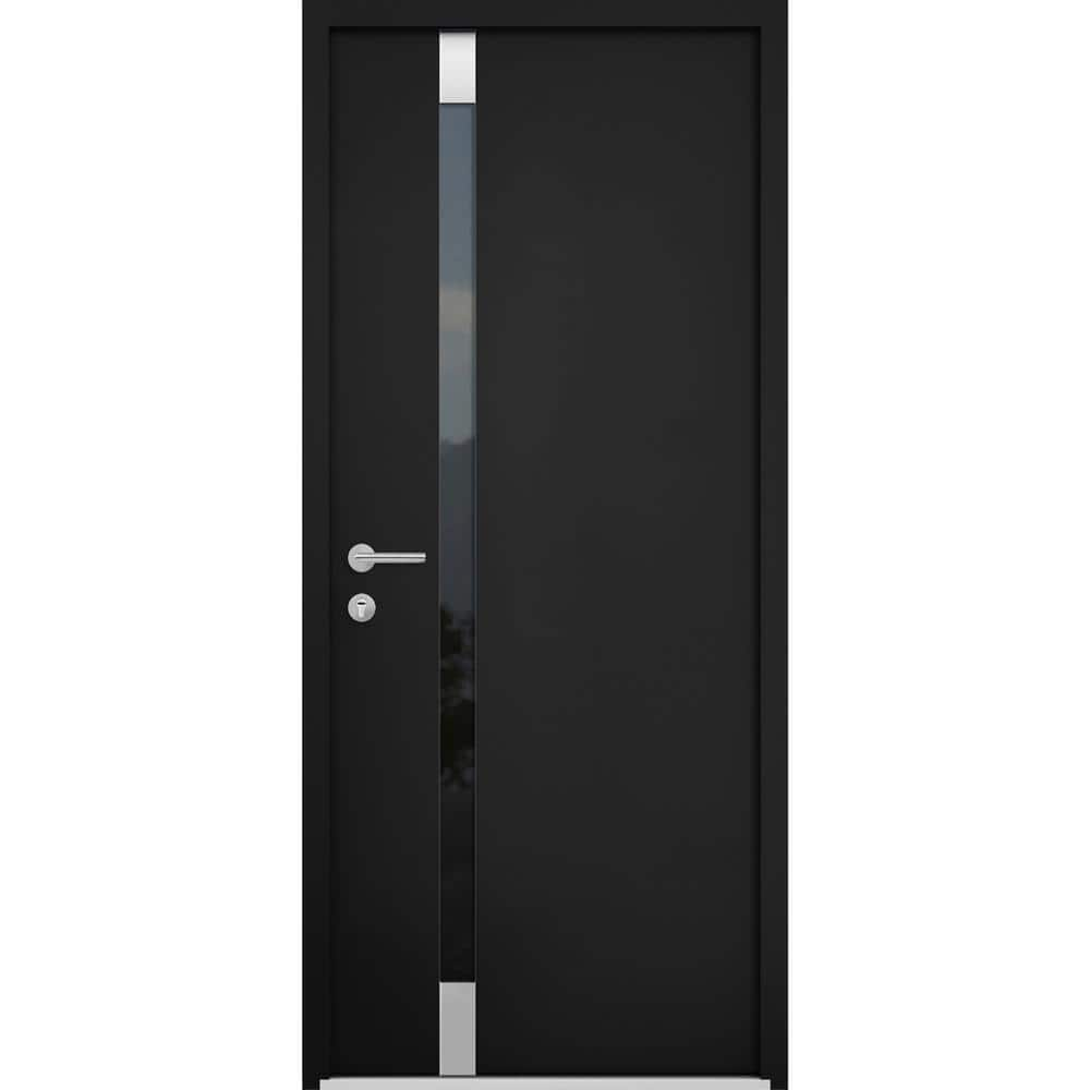 VDOMDOORS 36 in. x 80 in. Right-Hand/Inswing Tinted Glass Black Enamel ...