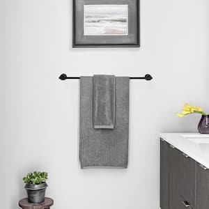 24 in. Stainless Steel Towel Bar Wall mounted in Matte Black