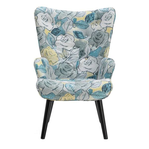 Unbranded Blue Flower Accent Chair Living Room/Bed Room, Modern Leisure Chair