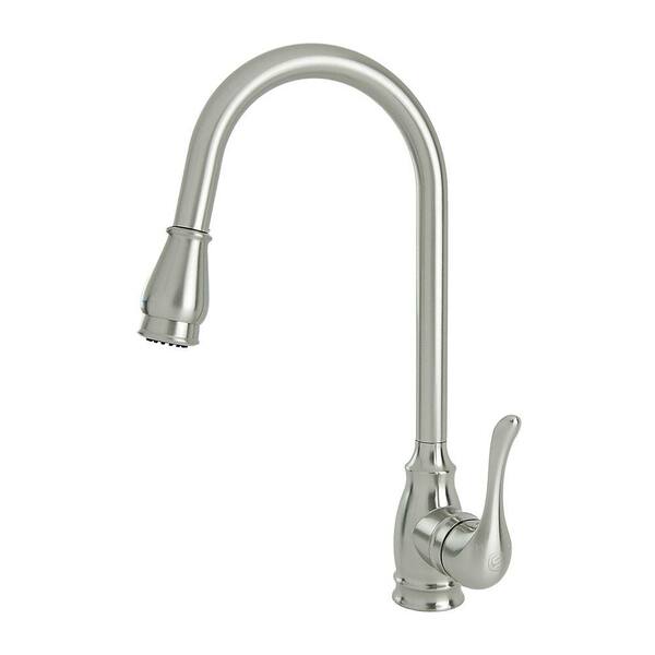 Fontaine Fiorella Single-Handle Pull-Down Sprayer Kitchen Faucet in Brushed Nickel