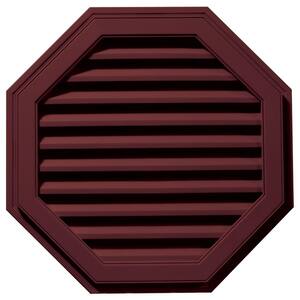 32 in. x 32 in. Octagon Red Plastic UV Resistant Gable Louver Vent