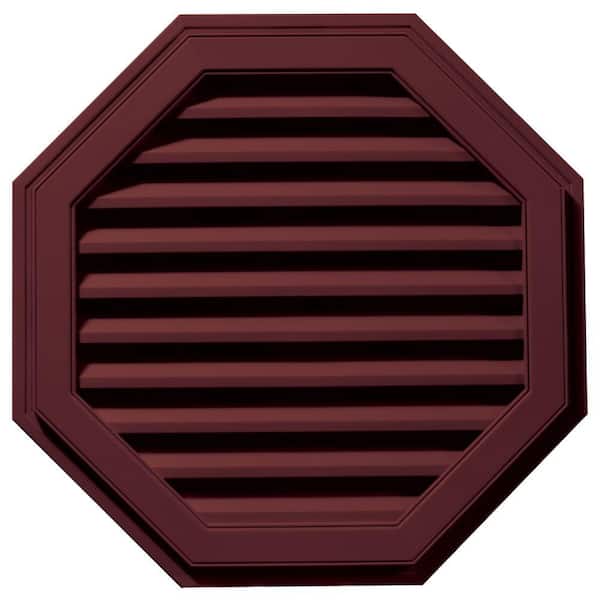 Builders Edge 32 in. x 32 in. Octagon Red Plastic UV Resistant Gable Louver Vent
