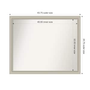 Romano Silver Narrow 43.75 in. x 35.75 in. Custom Non-Beveled Wood Framed Bathroom Vanity Wall Mirror