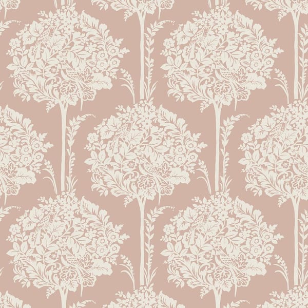 A-Street Prints Zaria Topiary Orange Matte Paper Wallpaper Sample