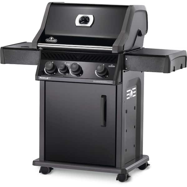 Rogue 3-Burner Natural Gas Grill with Infrared Side Burner in Black