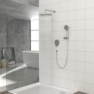 ACA Waterfall Single-Handle 1-Spray Round High Pressure Shower Faucet in Brushed Nickel with Handheld(Valve Included)