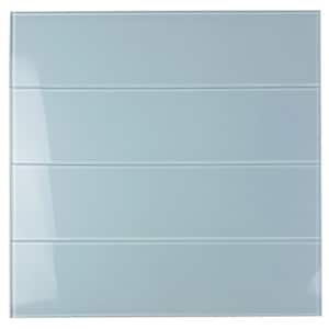 Metro Mint Blue 3 in. x 12 in. Peel and Stick Glossy Glass Subway Wall Tile (11 sq. ft./case)