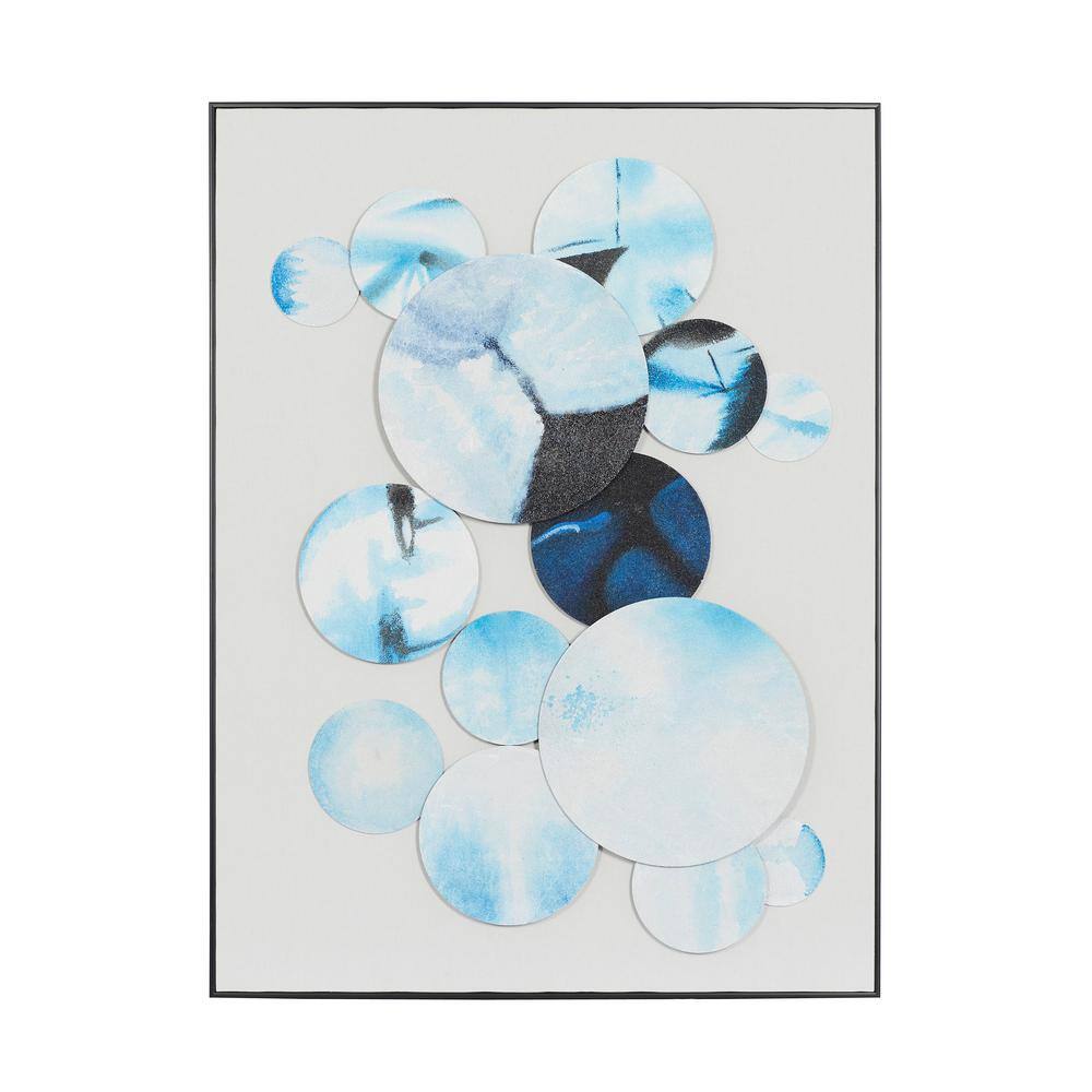 Blue and White Geometric Abstract Canvas Wall Art