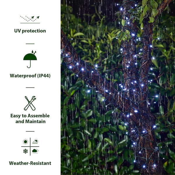Glitzhome 50-Light 22 ft. Outdoor Solar LED Novelty String