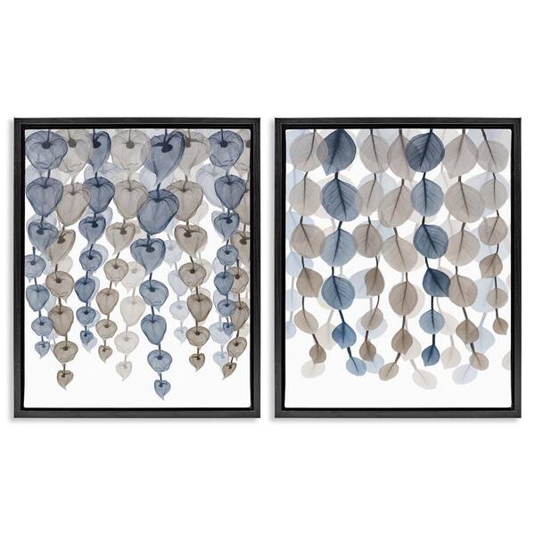 Falling Vines Neutral Leaves by Albert Koetsier 2-Piece Black Floater Frame Graphic Art Print Abstract 25 in. x 31 in.