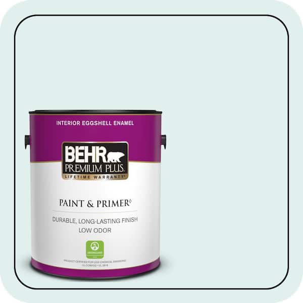 BEHR PREMIUM PLUS 1 gal. #500C-1 Himalayan Mist Eggshell Enamel Low Odor Interior Paint & Primer