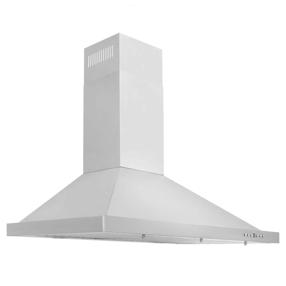 30 in. 400 CFM Convertible Vent Pyramid Wall Mount Range Hood with Crown Molding in Stainless Steel