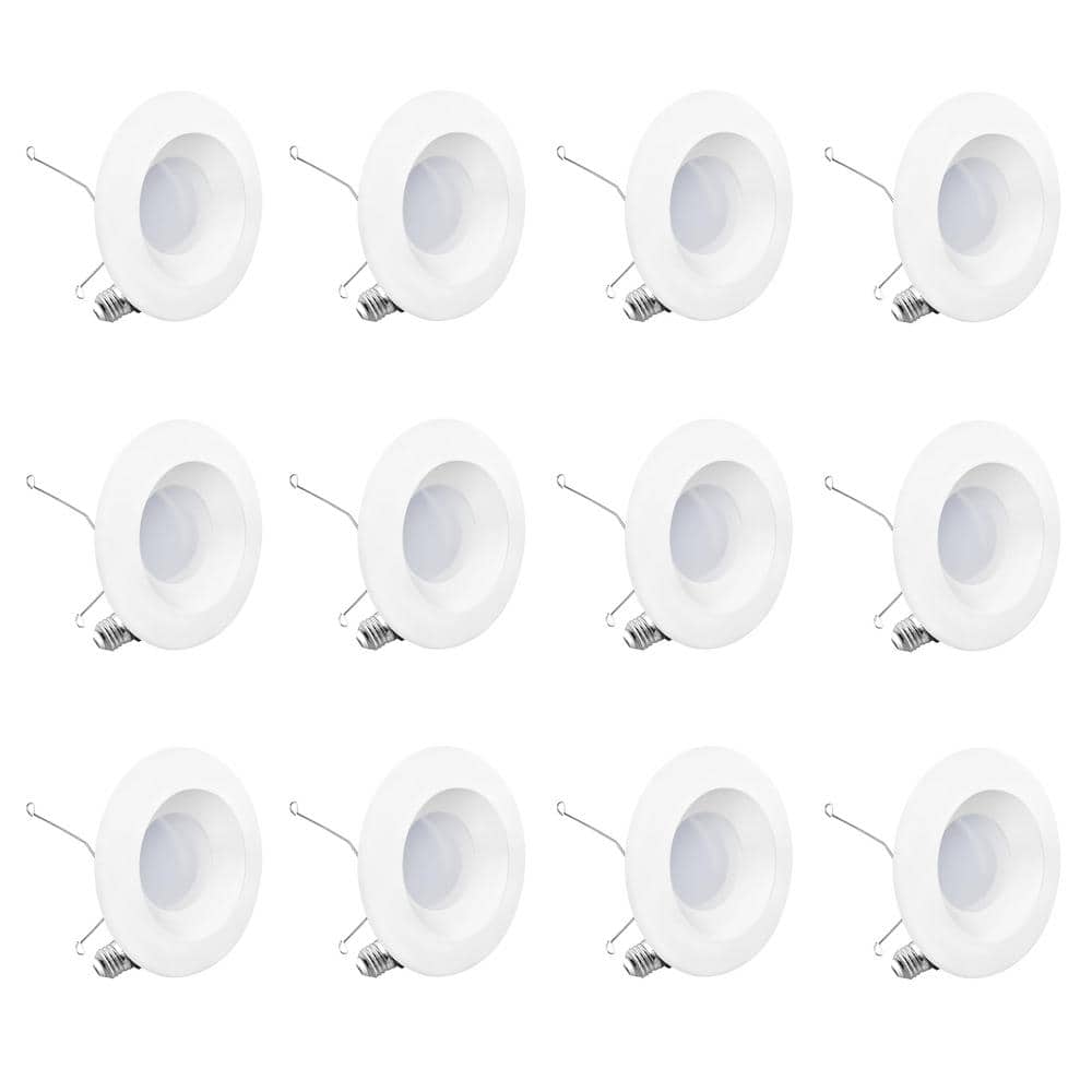 6 in. 4000K Integrated LED Cool White Retrofit Recessed Trim Light Kit 12-Watt 1100 Lumens Dimmable, Wet Rated (12-Pack) price history on PriceWatchPro