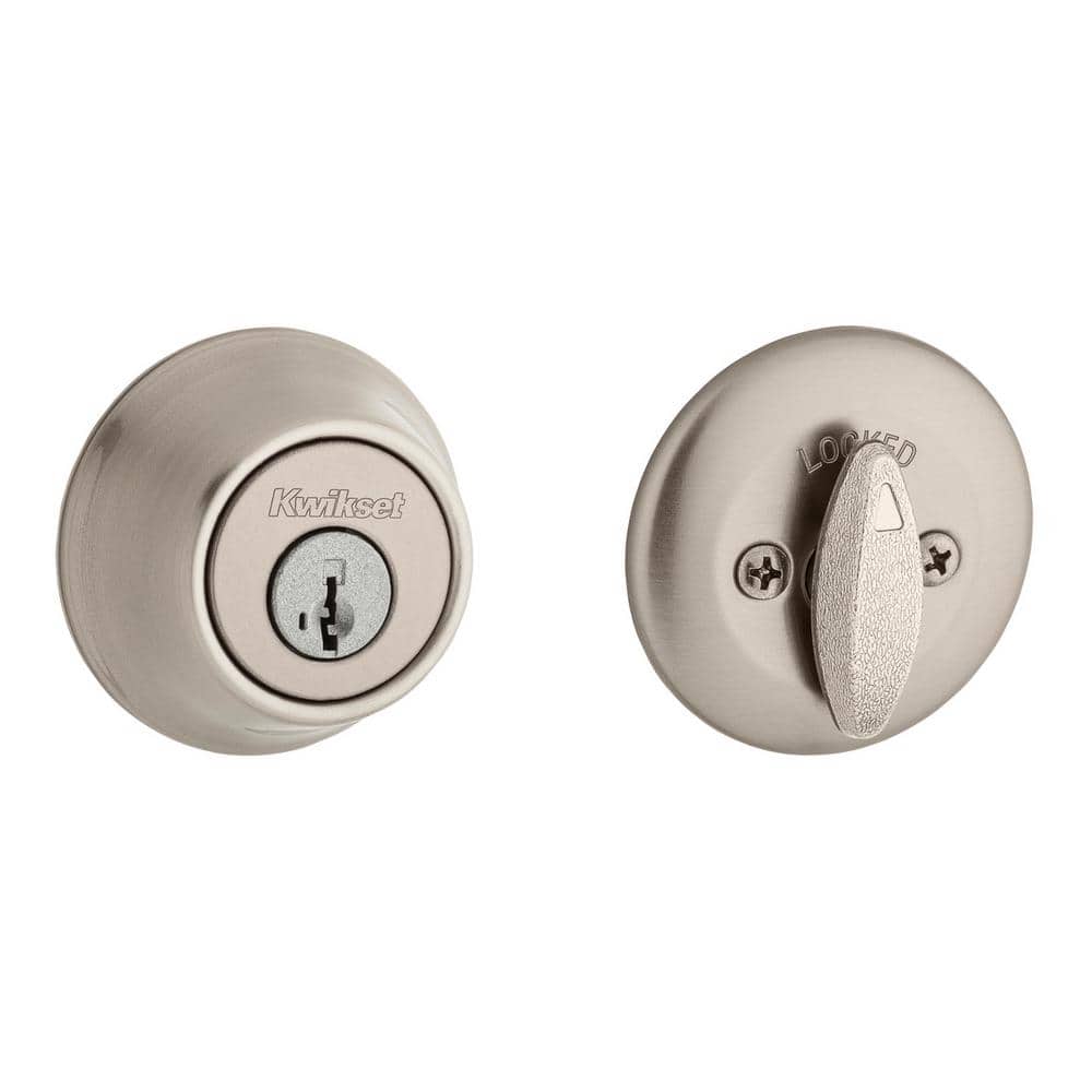 Kwikset Satin Nickel Single Cylinder Deadbolt with SmartKey Technology