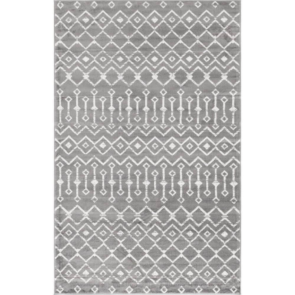 Moroccan Trellis Dark Gray 4 ft. x 6 ft. Area Rug price history on PriceWatchPro