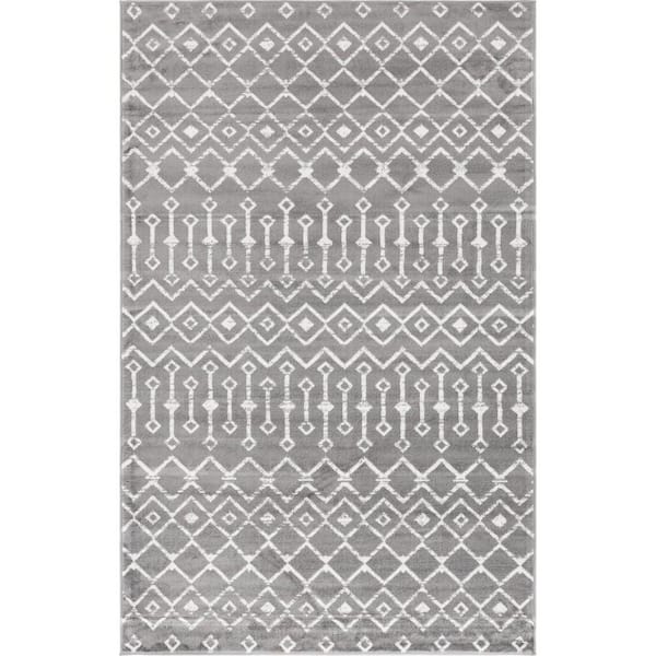 Moroccan Trellis Dark Gray 3 ft. 3 in. x 5 ft. 3 in. Area Rug