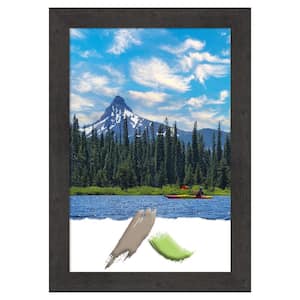 Opening Size 24 in. x 36 in. Rustic Plank Espresso Picture Frame