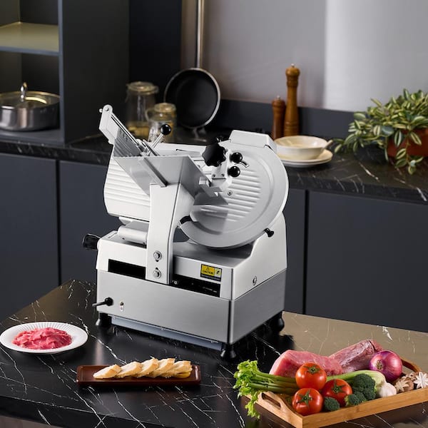 Automatic Meat Slicer, 550W Deli Slicer with a 12 in. Premium 65mm Blade, 0-0.3 in. Adjustable Thickness in Silver